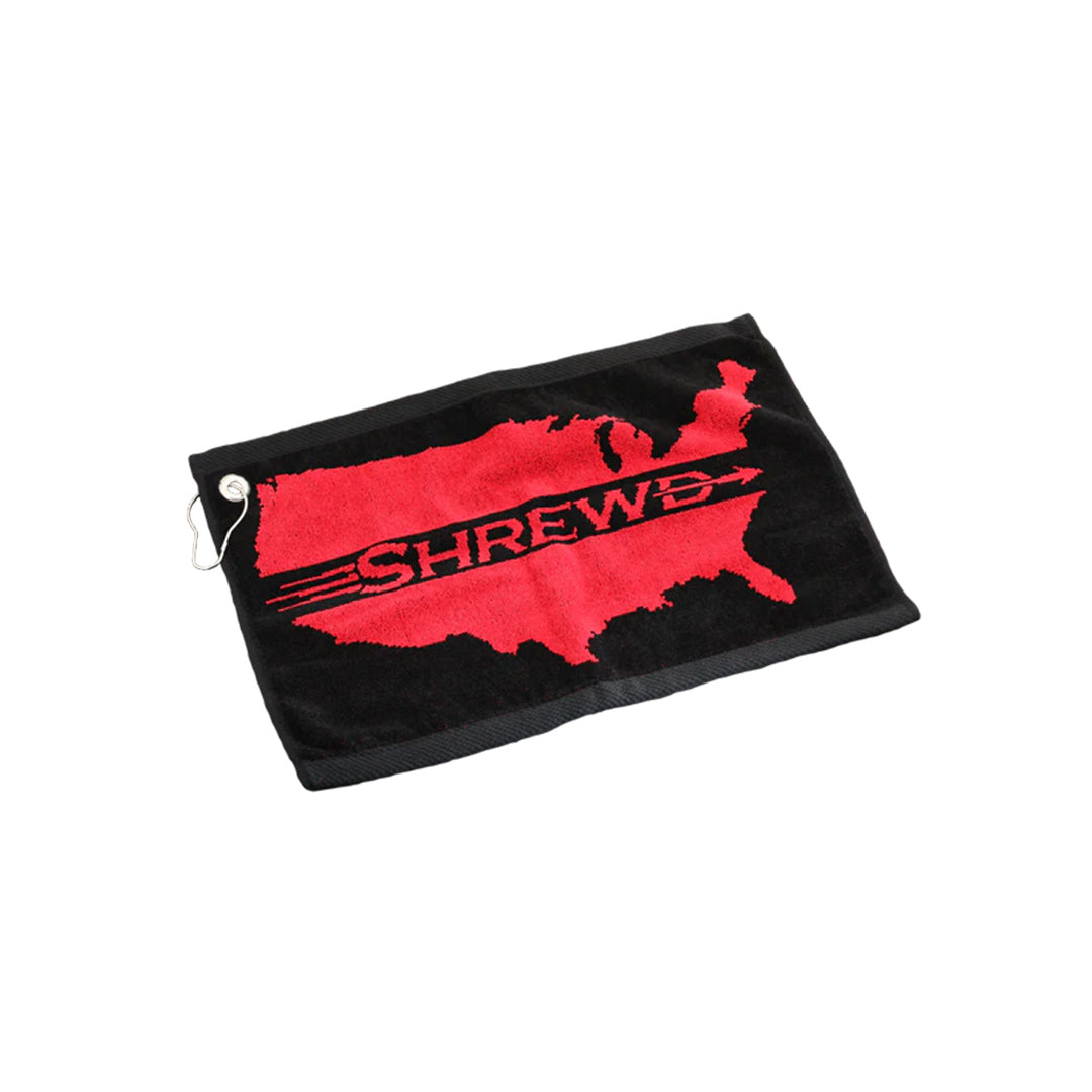 SHREWD BLACK AND RED SHOOTER TOWEL